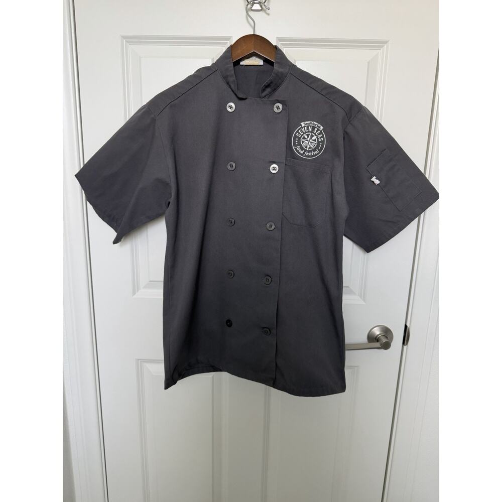 Seaworld Food Festival Embroidered Chef Coat by Uncommon Thread Gray Small